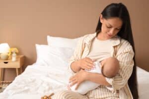 Woman breastfeeding her baby