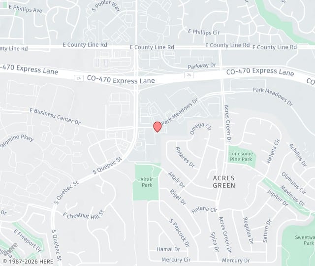 Location Map: 7430 E. Park Meadows Dr. Lone Tree, CO 80124