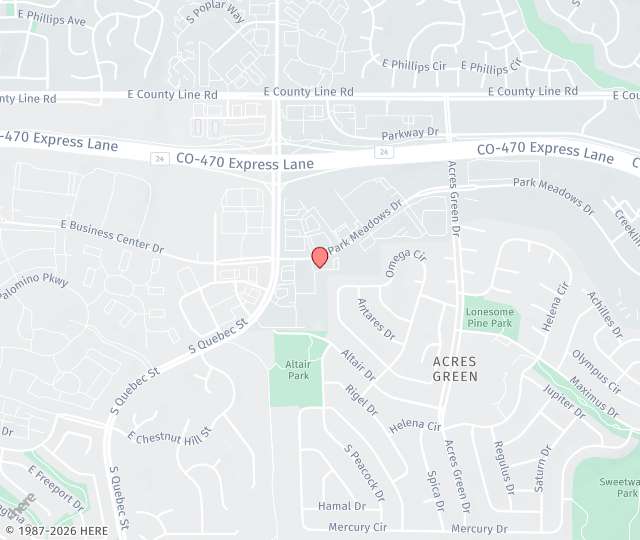 Location Map: 7430 E. Park Meadows Dr. Lone Tree, CO 80124