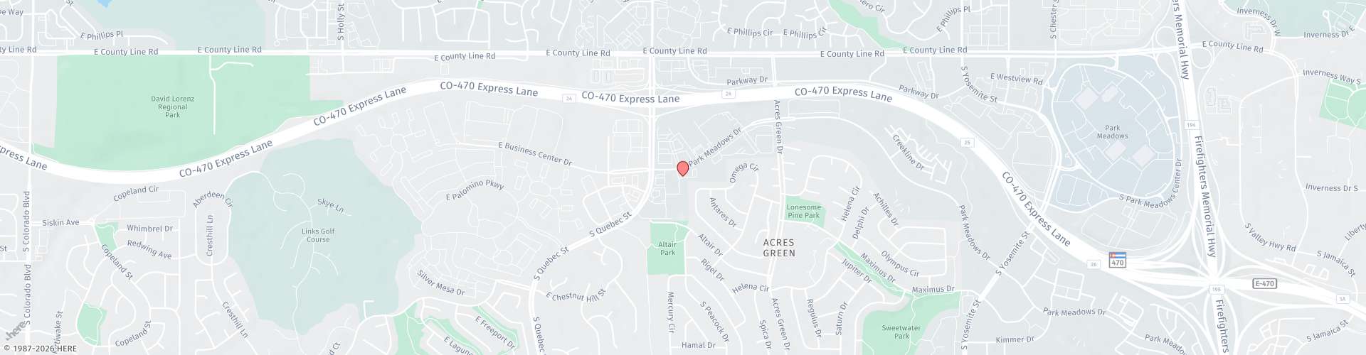 Location Map: 7430 E. Park Meadows Dr. Lone Tree, CO 80124